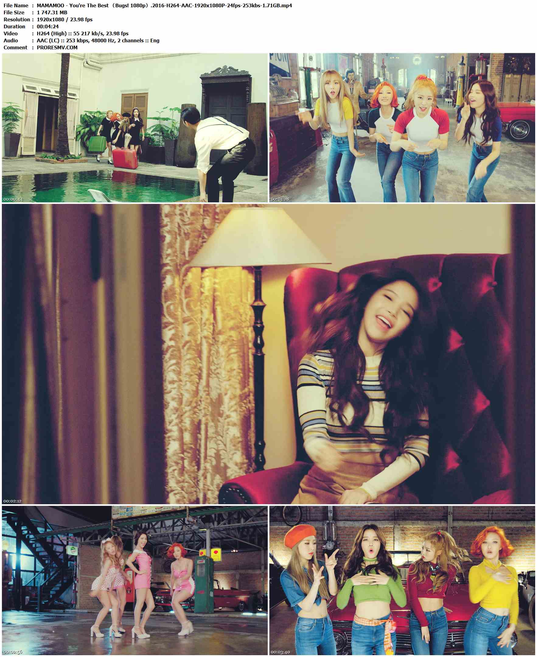 MAMAMOO - You're The Best （Bugs! 1080p）.2016-H264-AAC-1920x1080P-24fps-253kbs-1.71GB官方MV_高清MV